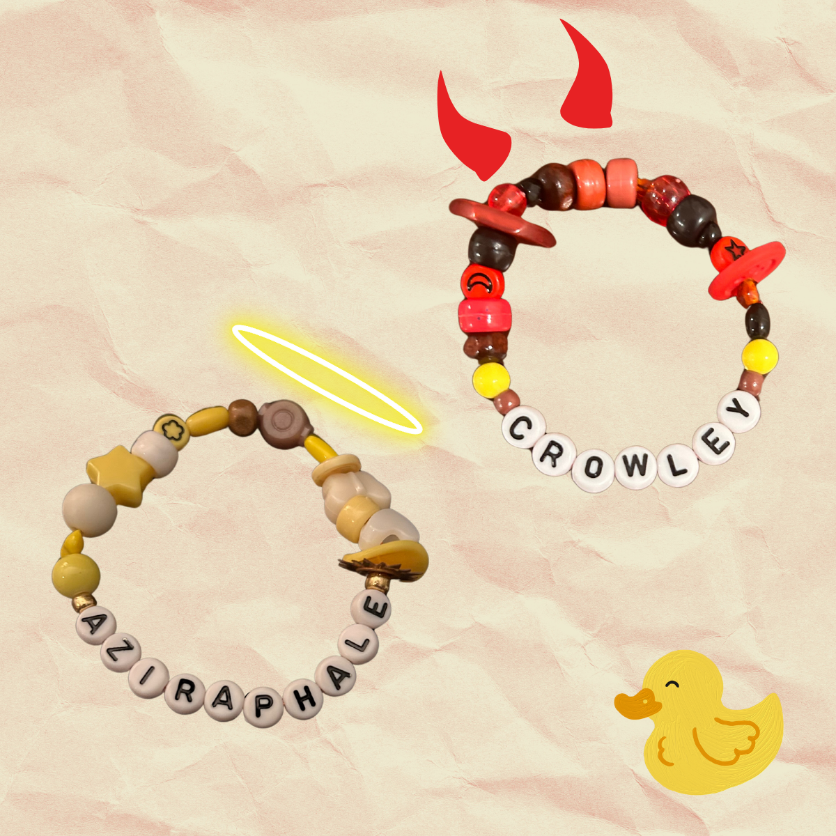 Aziraphale and Crowley Bracelet Set